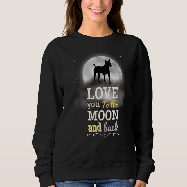 Sweatshirt American Toy Fox Terrier Chien Aimer À La Lune (Devant)
