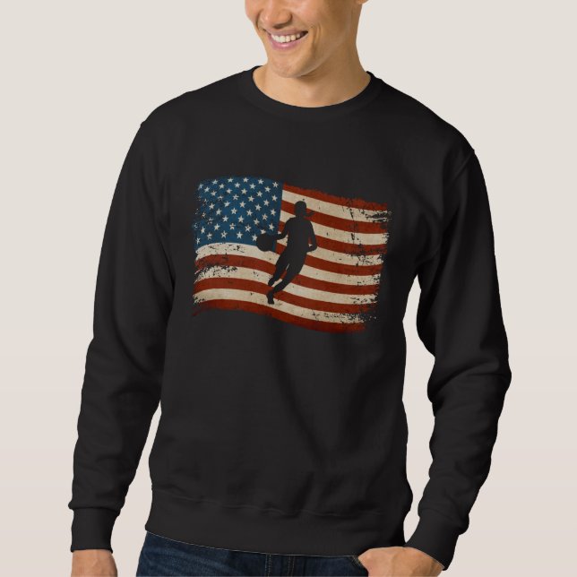 Sweatshirt American USA flag basketball Girl Patriotic Sports (Devant)