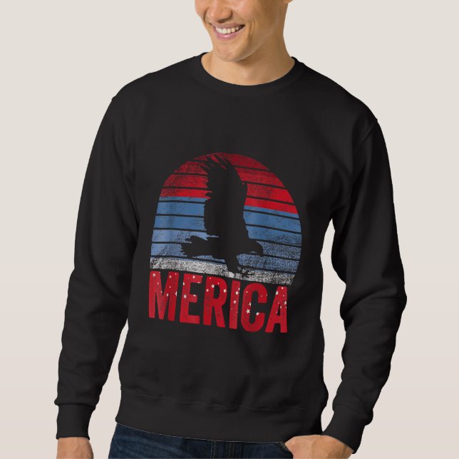 Sweatshirt Amérique 4 juillet Drapeau américain Usa Eagle Ind (Devant)
