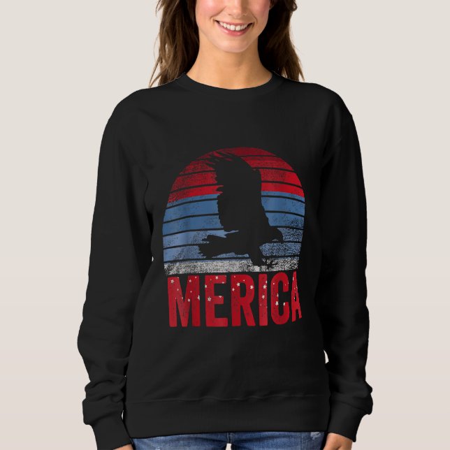 Sweatshirt Amérique 4 juillet Drapeau américain Usa Eagle Ind (Devant)