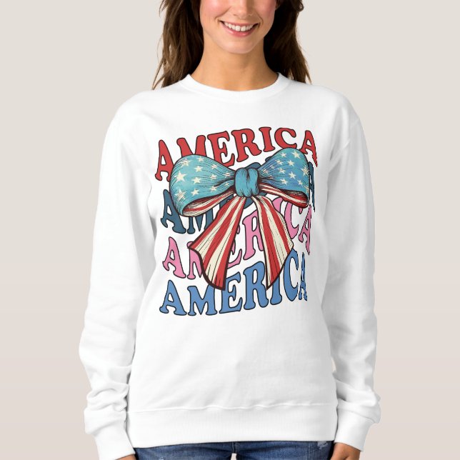 Sweatshirt Amérique 4 juillet gros arc (Devant)