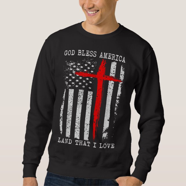 Sweatshirt Amérique chrétienne et Dieu béni (Devant)