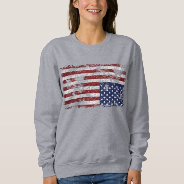Sweatshirt Amérique en détresse - À l'envers du drapeau (Devant)