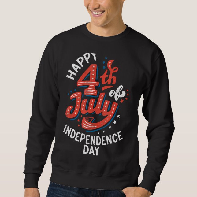 Sweatshirt Amérique Joyeux 4 Juillet De L'Indépendance Long S (Devant)