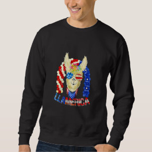 Sweatshirt Amérique Llama Llamerica Usa 4 juillet patriotique