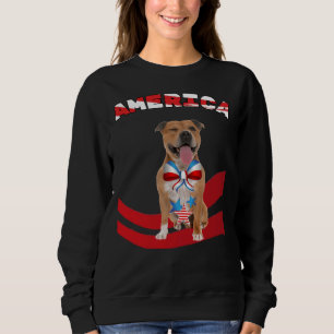 Sweatshirt Amérique Patriotique Pitbull Jaune