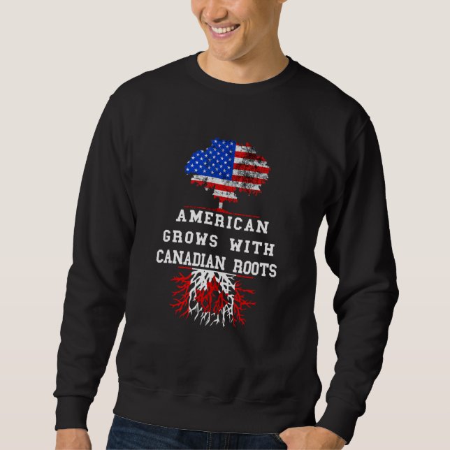Sweatshirt Amérique USA Tree Roots Canada Drapeau Maple Leaf  (Devant)