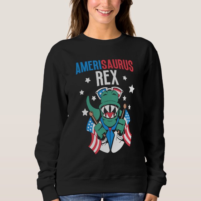Sweatshirt Amerisaurus Rex Usa 4Th Of July America Independen (Devant)