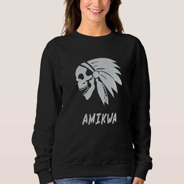 Sweatshirt Amikwa Native American Indian Born Freedom Evil Sk (Devant)