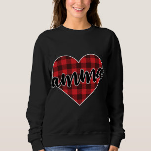 Sweatshirt Amma Buffalo Plaid Coeur Coeur Cosy Chapeau d'hive