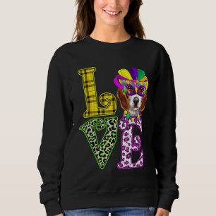 Sweatshirt Amour amusant Mardi Gras Beagle Chien Papa Chien M