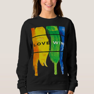 Sweatshirt Amour aquarelle gagne peinture arc-en-ciel typogra