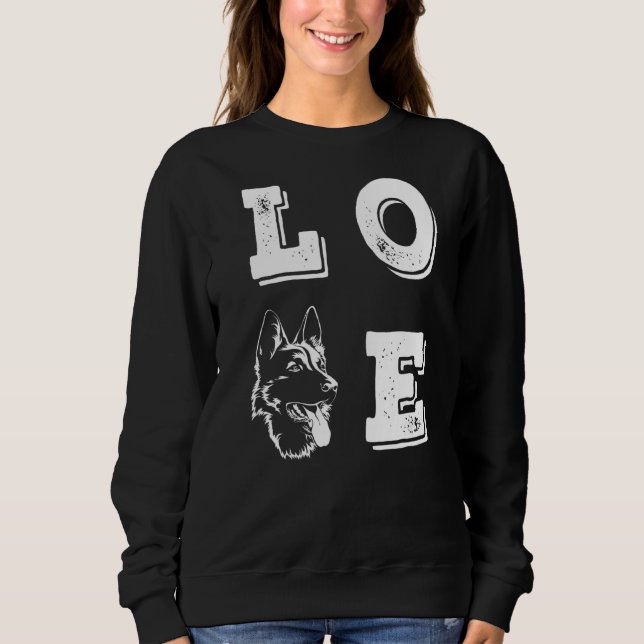 Sweatshirt Amour Berger Allemand Aimer Chiens Chien (Devant)