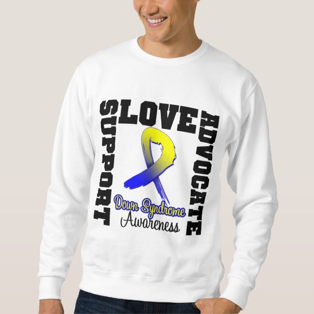 Sweatshirt Amour d'avocat de soutien de syndrome de Down (Devant)