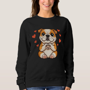Sweatshirt Amour de Mignon Chien Bouledogue Anglais Kawaii