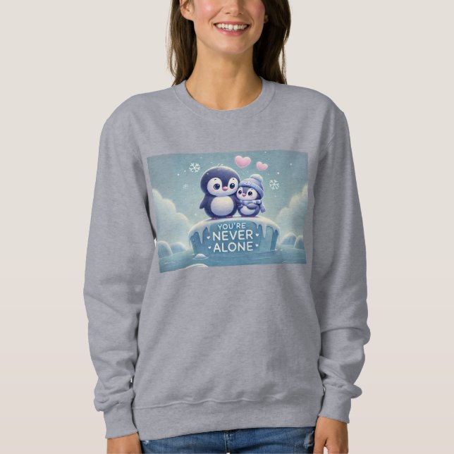 Sweatshirt Amour des pingouins d'hiver (Devant)