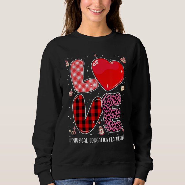 Sweatshirt Amour Enseignant Éducation Physique Leopard Buffal (Devant)