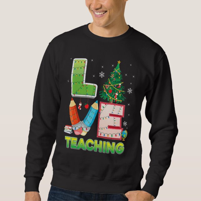 Sweatshirt Amour Enseigner Arbre de Noël Enseignant Sueur étu (Devant)
