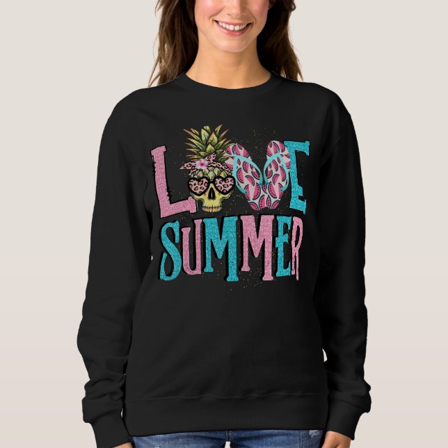 Sweatshirt Amour Été Ananas Crâne Watermelon Été Fru (Devant)