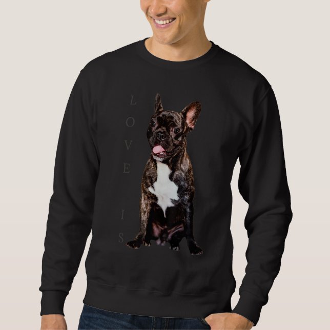 Sweatshirt Amour French Bulldog Frenchie Maman Papa Chien Chi (Devant)