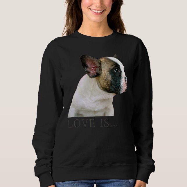 Sweatshirt Amour French Bulldog Frenchie Maman Papa Chien Chi (Devant)
