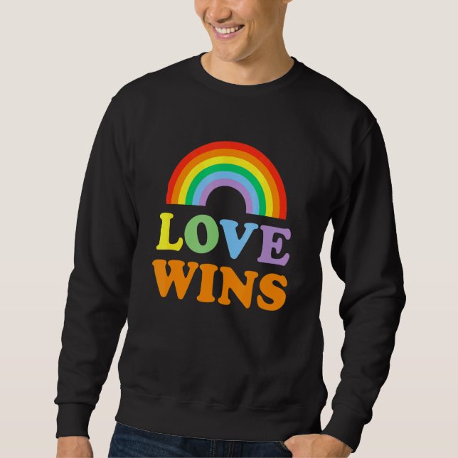 Sweatshirt Amour gagne Gay pride Rainbow Lgtb (Devant)