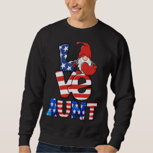 Sweatshirt Amour Gnome Tante Usa Drapeau 4 juillet 2022 Améri
