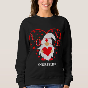 Sweatshirt Amour Gnomes Coeur Infirmière Vie Valentines