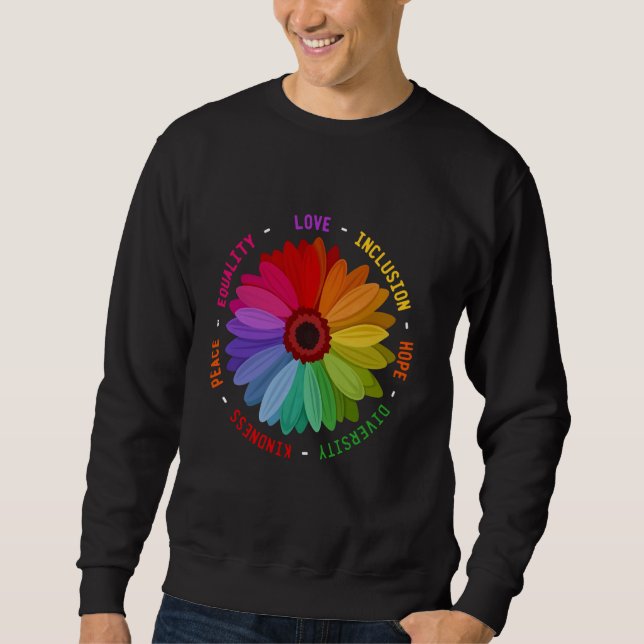 Sweatshirt Amour Inclusion Espoir Diversité Kindness Paix Éga (Devant)