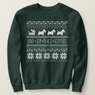 Sweatshirt Amour Joy Peace Scotties Christmas Holiday Dogs