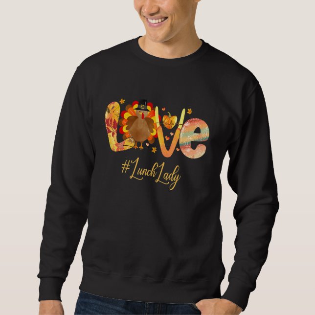 Sweatshirt Amour Merci Déjeuner Dame Turquie Thanksgiving Chu (Devant)