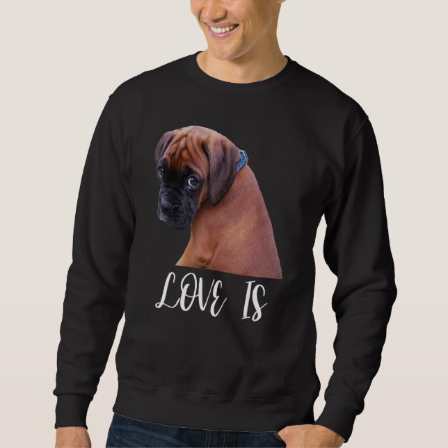 Sweatshirt Amour mignon est Boxer Chien Grands propriétaires  (Devant)