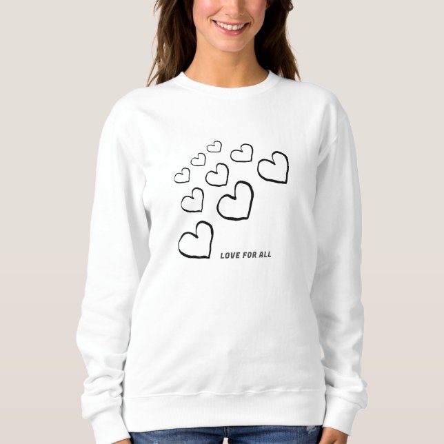 SWEATSHIRT AMOUR POUR TOUS LES COEURS DE CITATION GRAPHIQUE (Devant)