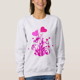Sweatshirt Amour radiant en Harmonie rose et rouge coeur
