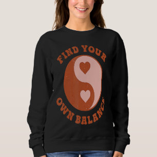 Sweatshirt Amour Rétro Cœur Yin Yang Santé Mentale Compte Pos