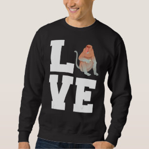 Sweatshirt Amour rouge Brown peau couleur Proboscis singe