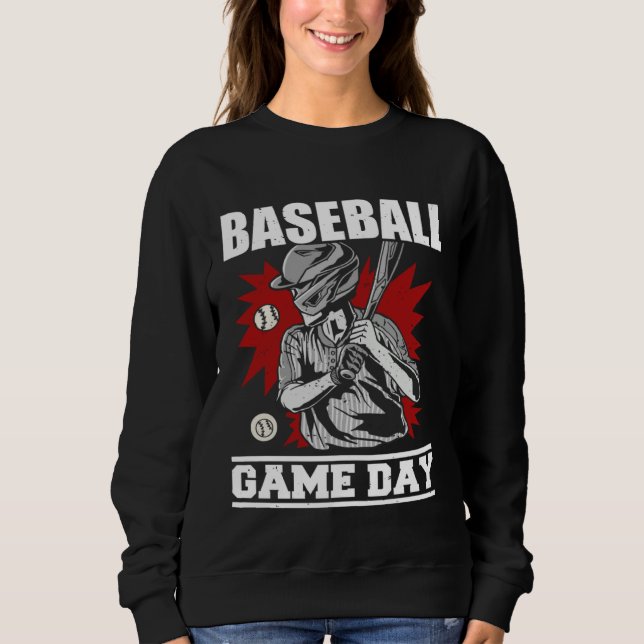 Sweatshirt Amoureux de Batte de Baseball Jour de Match de Bas (Devant)
