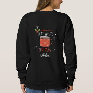 Sweatshirt Amoureux de café blanc plat Noël Café