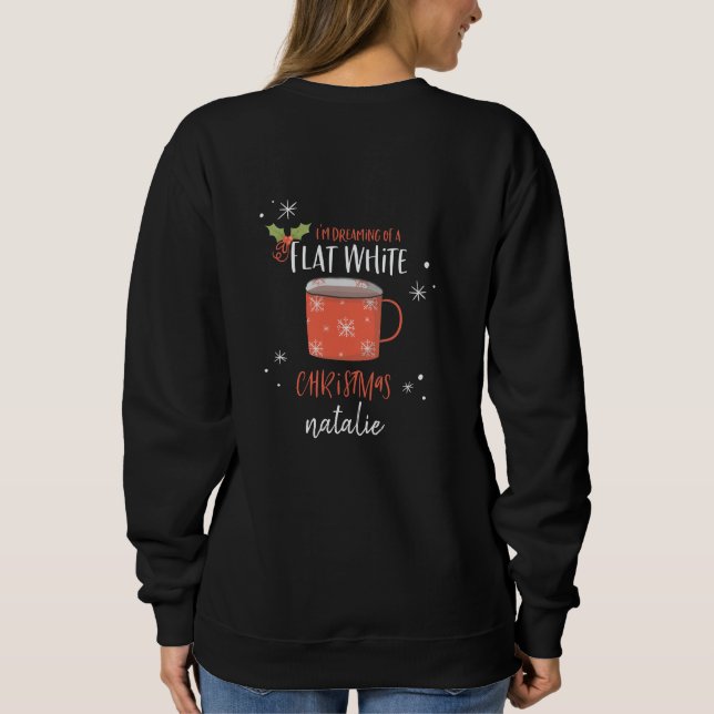 Sweatshirt Amoureux de café blanc plat Noël Café (Dos)