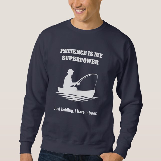 Sweatshirt Amoureux de la pêche et de la bière (Devant)