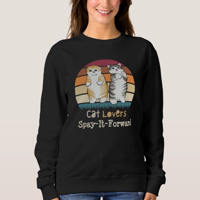 Sweatshirt Amoureux de les chats Spay It Forward Kitty Sunset (Devant)