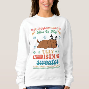 Sweatshirt Amoureux de les chiens affreux pull de Noël