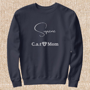 Sweatshirt Amoureux des Animaux Bleu Nuit Blanc Script Maman
