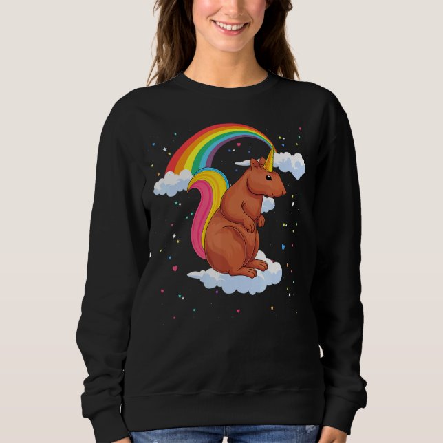 Sweatshirt Amoureux des animaux forestier Rainbow Squirrelcor (Devant)