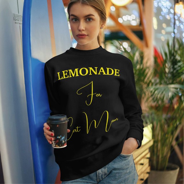 Sweatshirt Amoureux des Animaux Jaune Écriture Chat Maman Per (Créateur téléchargé)