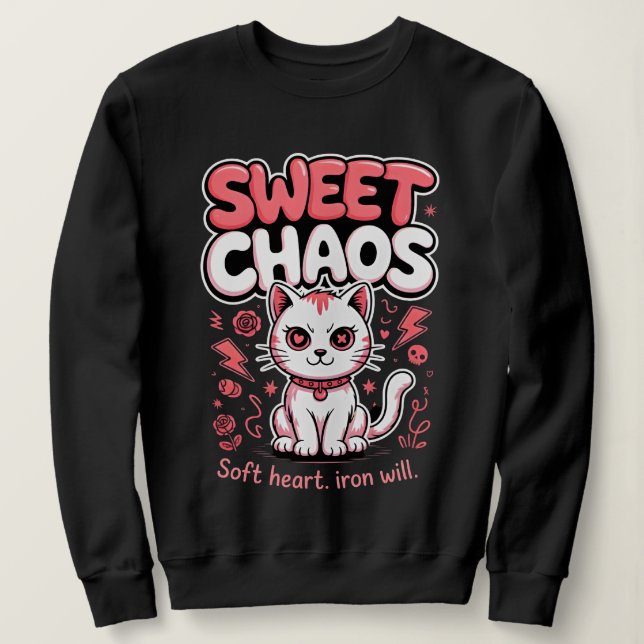 Sweatshirt Amoureux des chats Cadeau Gras – Conception Douce  (Design devant)