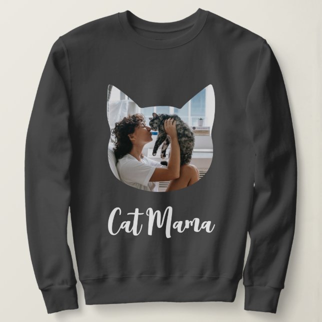 Sweatshirt Amoureux des chats de photo en forme de chat perso (Design devant)