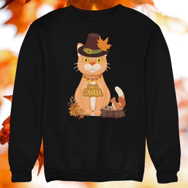 Sweatshirt Amoureux des chats de Thanksgiving (Thanksgiving Cat Themed Sweatshirt)