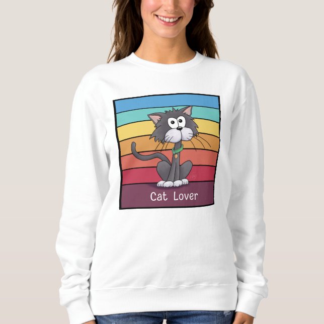 Sweatshirt Amoureux des chats festif (Devant)