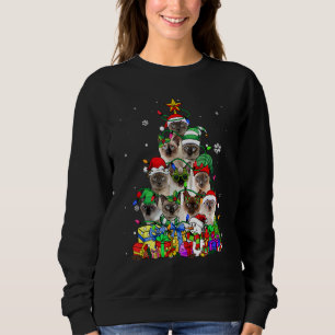 Sweatshirt Amoureux des chats Funny Siamese Arbre Lumière de
